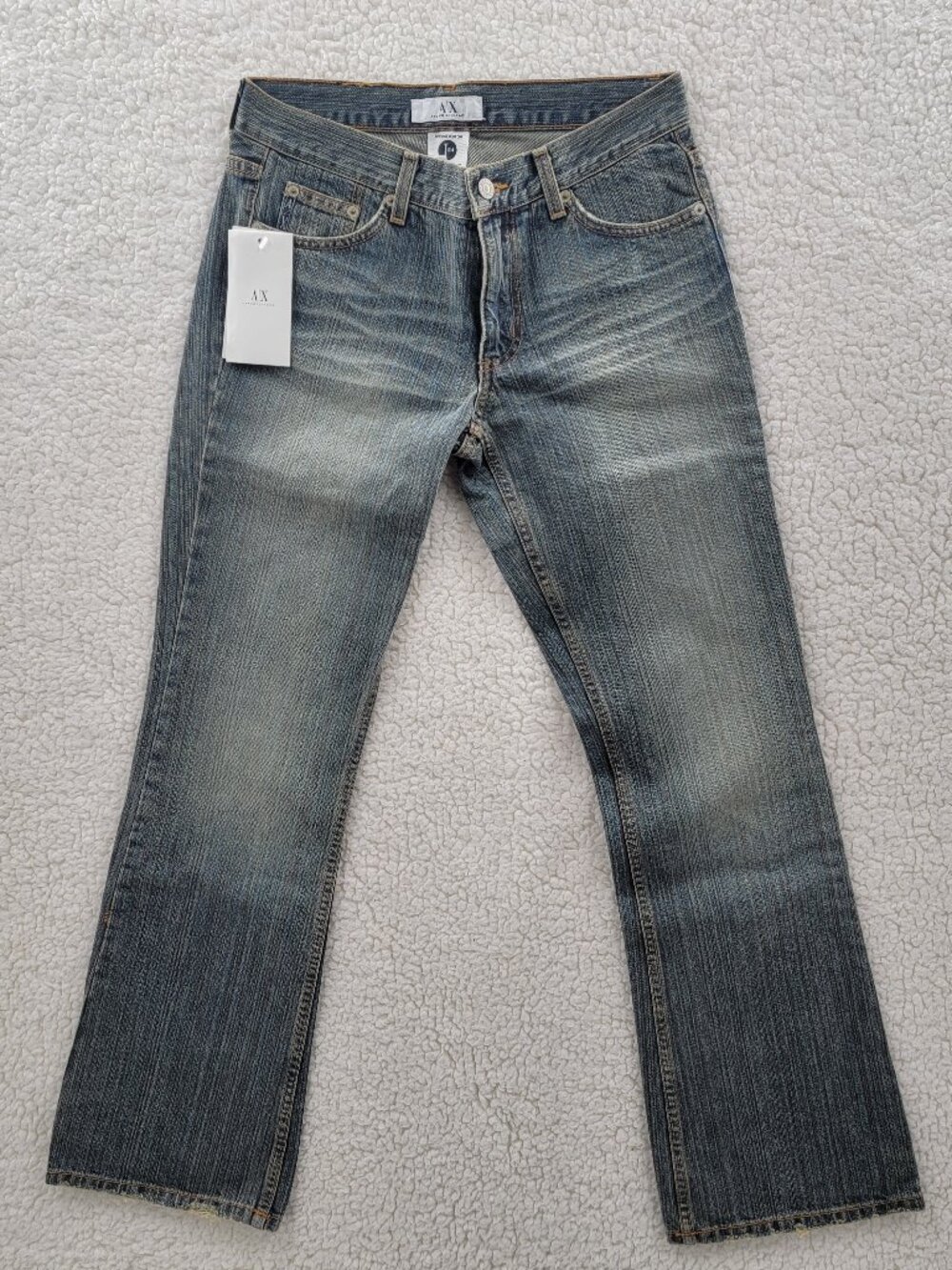 A/X Armani Exchange J24 Women's Medium Wash Low Rise Boot Cut Jeans 6 S
